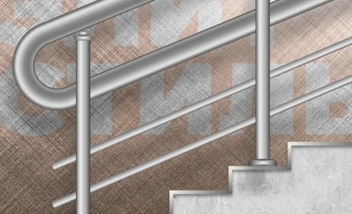 Перила для пандуса с 2 ригелями